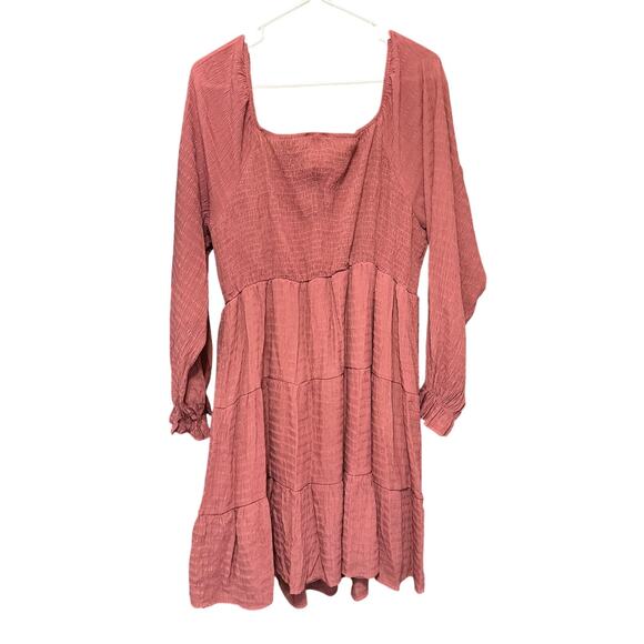 Beautiful Andree by Unit Mauve Tiered Scrunched L/S Dress 2x - Picture 2 of 5